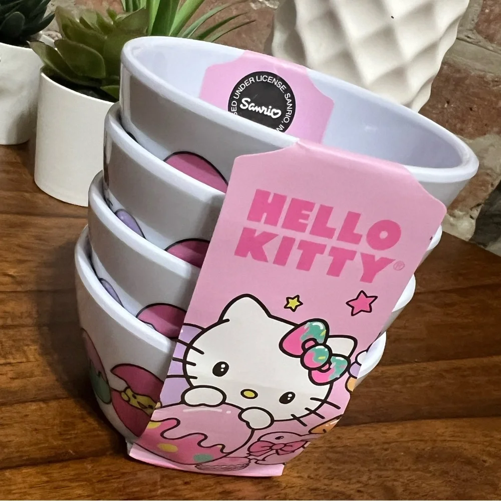 SANRIO Hello Kitty Pink and White Easter Bunny Egg Ramekin Party Bowls